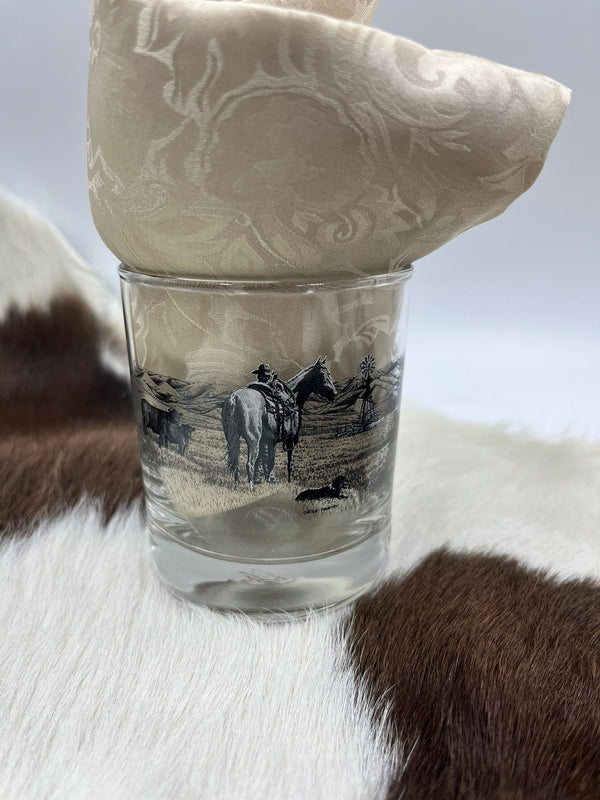 Cattle Country Ranch Dishes glass whiskey tumblers - The Branded Barn