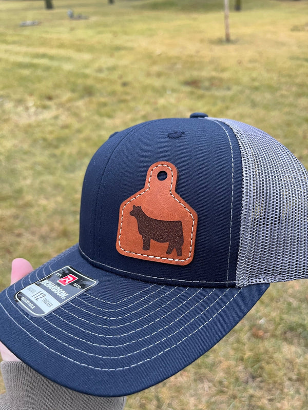 Show Heifer Trucker Hat with Leather Ear Tag - The Branded Barn