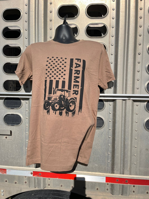 Patriotic Tractor T-Shirt | American Flag Farm Tee - The Branded Barn
