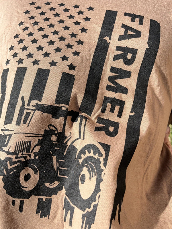 Patriotic Tractor T-Shirt | American Flag Farm Tee - The Branded Barn