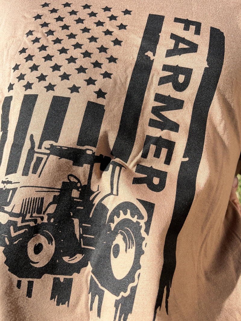 Patriotic Tractor T-Shirt | American Flag Farm Tee - The Branded Barn