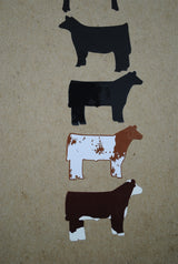 Livestock Stock Show Stickers Steer Heifer Pig Goat Lamb Pack of 5 Decals