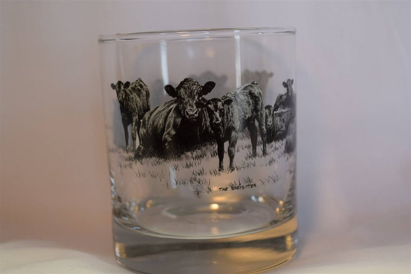 Cattle -The Babysitter -Bernie Brown Farm Ranch whiskey glass tumblers - The Branded Barn