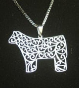 Filigree Steer Pendant with Box Chain - The Branded Barn
