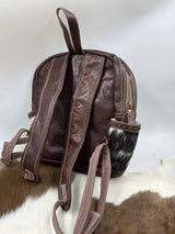 Cowhide Western Fashion BackPack - Cowhide Leather and Multicolored Carpet