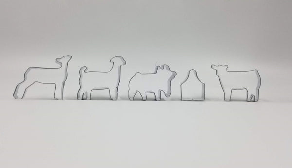 Mini Livestock Cookie Cutters, Single or Set of 5 - The Branded Barn