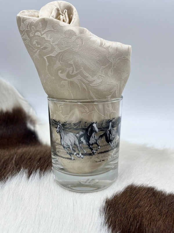 Running Wild Horse glass whiskey tumblers - The Branded Barn