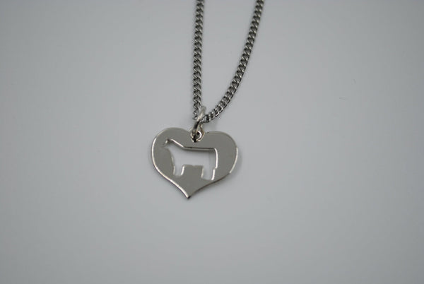 Silver Heart Pendant with cut-out Steer - The Branded Barn