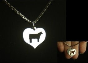 Silver Heart Pendant with cut-out Steer - The Branded Barn