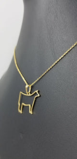 Stainless Steel Show Heifer Outline Necklace only - The Branded Barn
