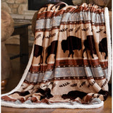 Wrangler Buffalo Sherpa Fleece Throw Blanket - The Branded Barn